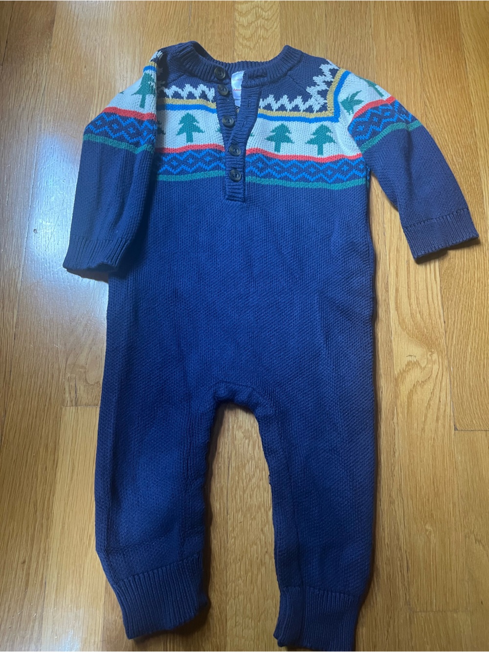Hanna Andersson Navy Knit One-Piece Size 12-18 months